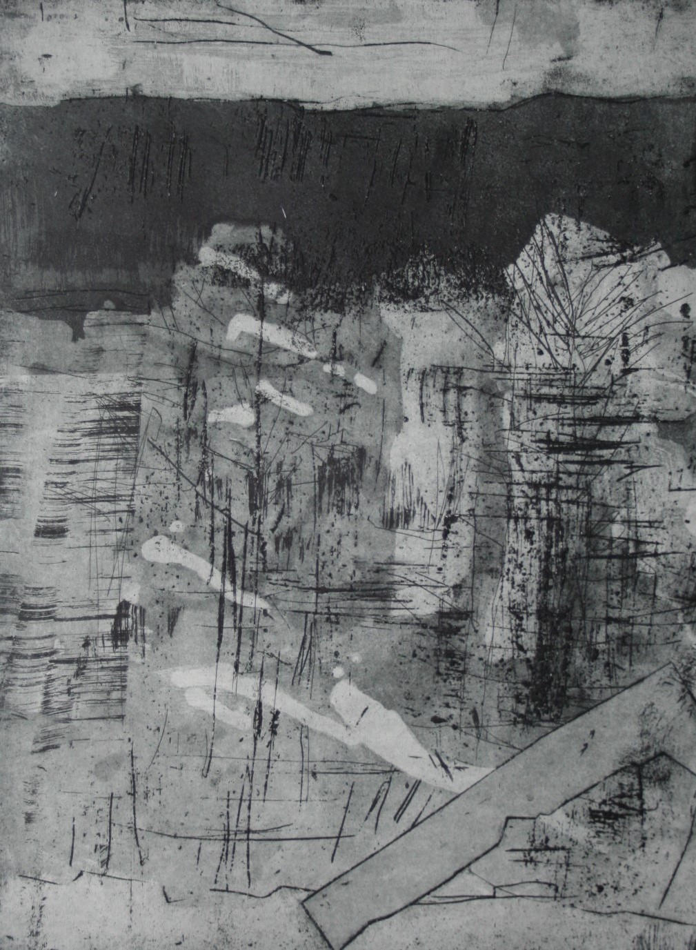 Kippe 2021 Aquatinta Ätzradierung 29x215cm